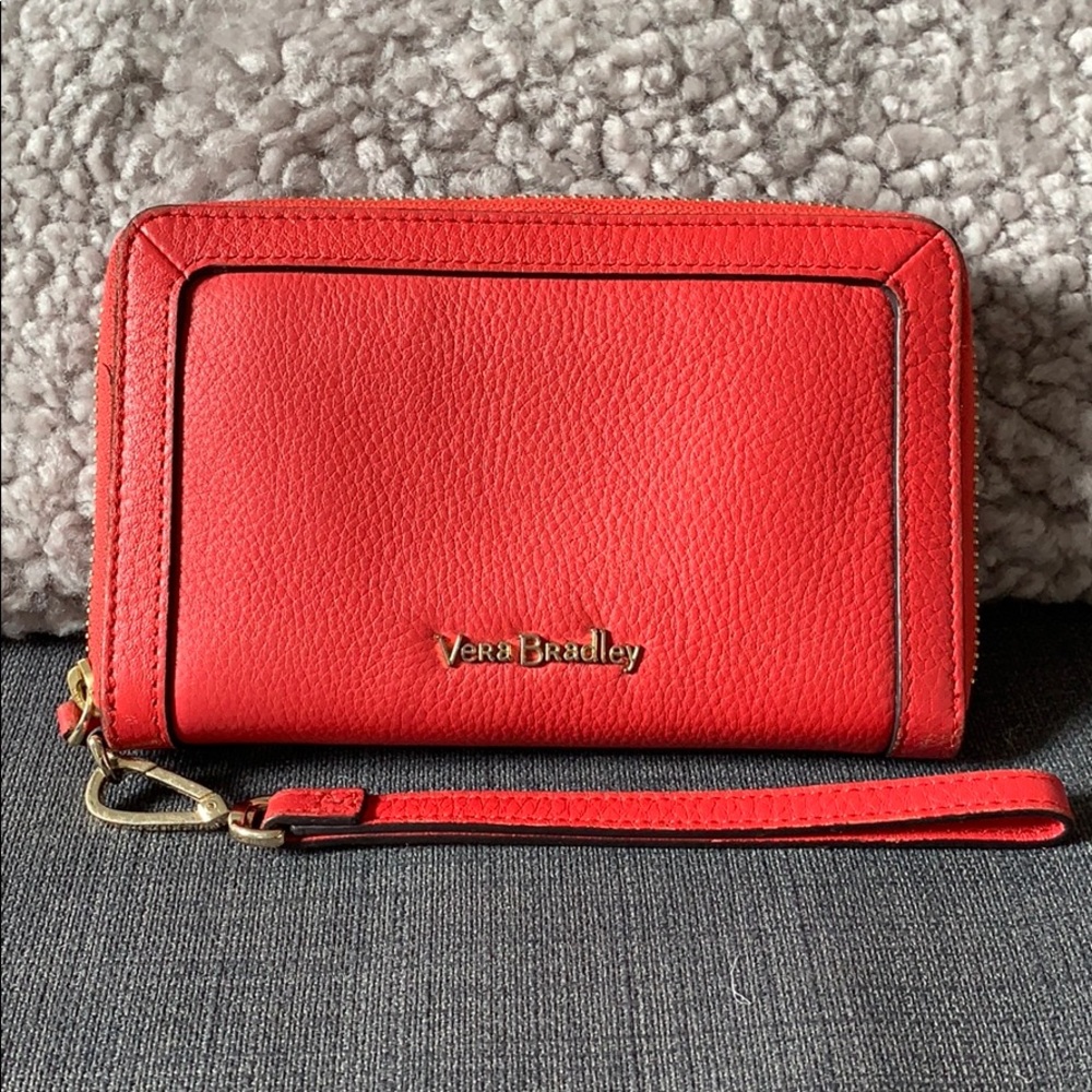 Vera Bradley leather wristlet wallet